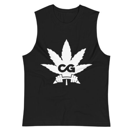 unisex muscle shirt black front 65b8391362488